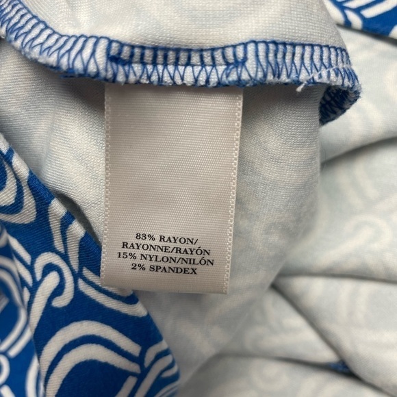 ANN Taylor Sleeveless Midi Nautical Knot Print Knit Dress, Blue White, Med Tall - Picture 6 of 8